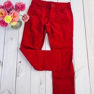 NWOT Land’s End Red Corduroy Pants Straight Leg